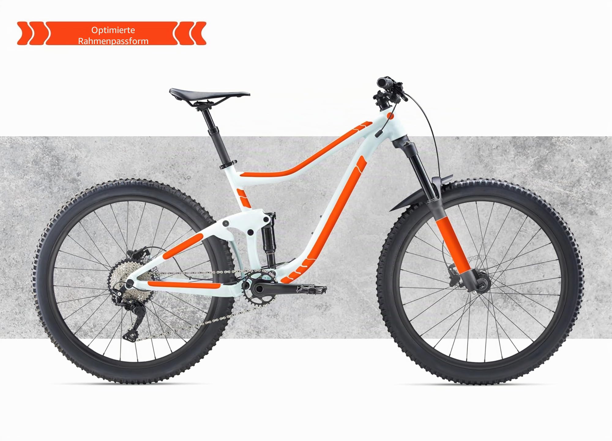 Luxshield Fahrrad Lackschutzfolie für Mountainbike, BMX, Rennrad, Trekkingrad etc. - 21-teiliges Rahmen-Set gegen Steinschlag - Transparent matt & selbstklebend