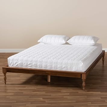 Baxton Studio Platform, Double, Ash walnut