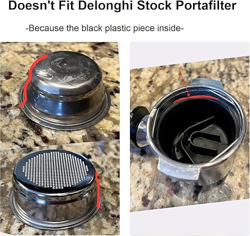 Miniatura 4 de Cesta de filtro no presurizada de 2.008 in, tamiz de doble taza para portafiltro de 2.008 in, capacidad de polvo de 0.56 oz - Diámetro de agujeros