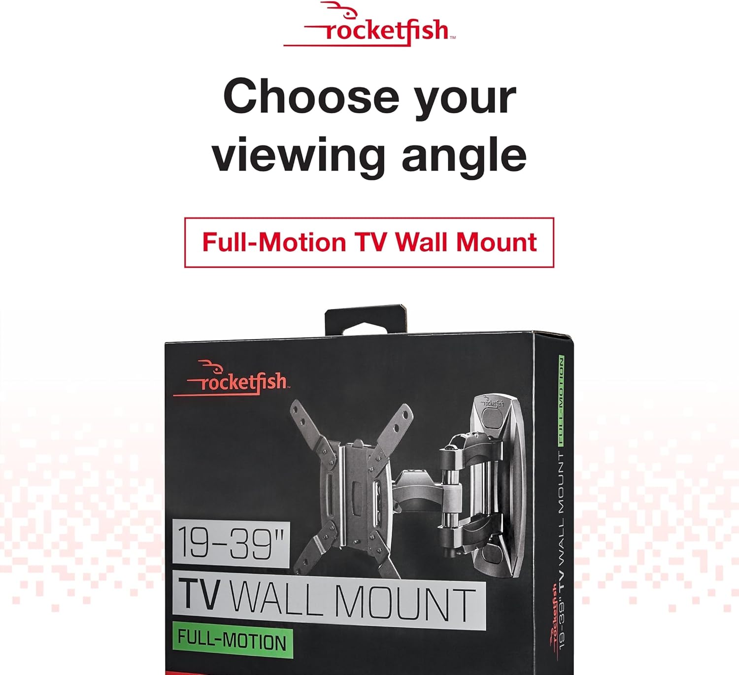 Size 19-39 Rocketfish - Full-Motion TV Wall Mount for Most 19 - 39 TVs - Black