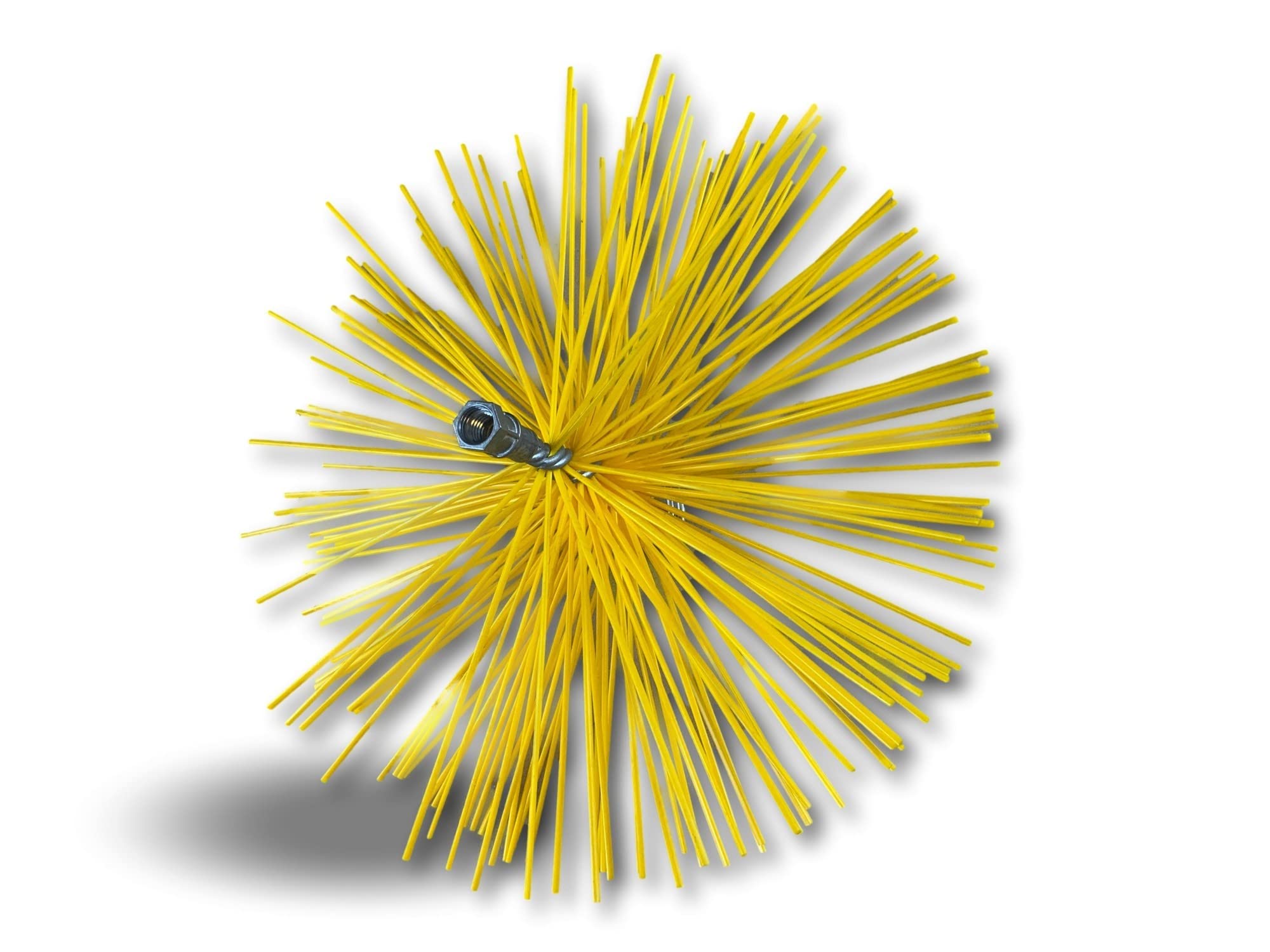 KIBROS Hérisson rond synthétique | Ø 300 mm | Embout acier fileté M12x1,75mm | Ramonage conduit gainé | Cheminée chaudière poele canalisations gouttières | Adaptable à tous types de cannes | 4ESS30
