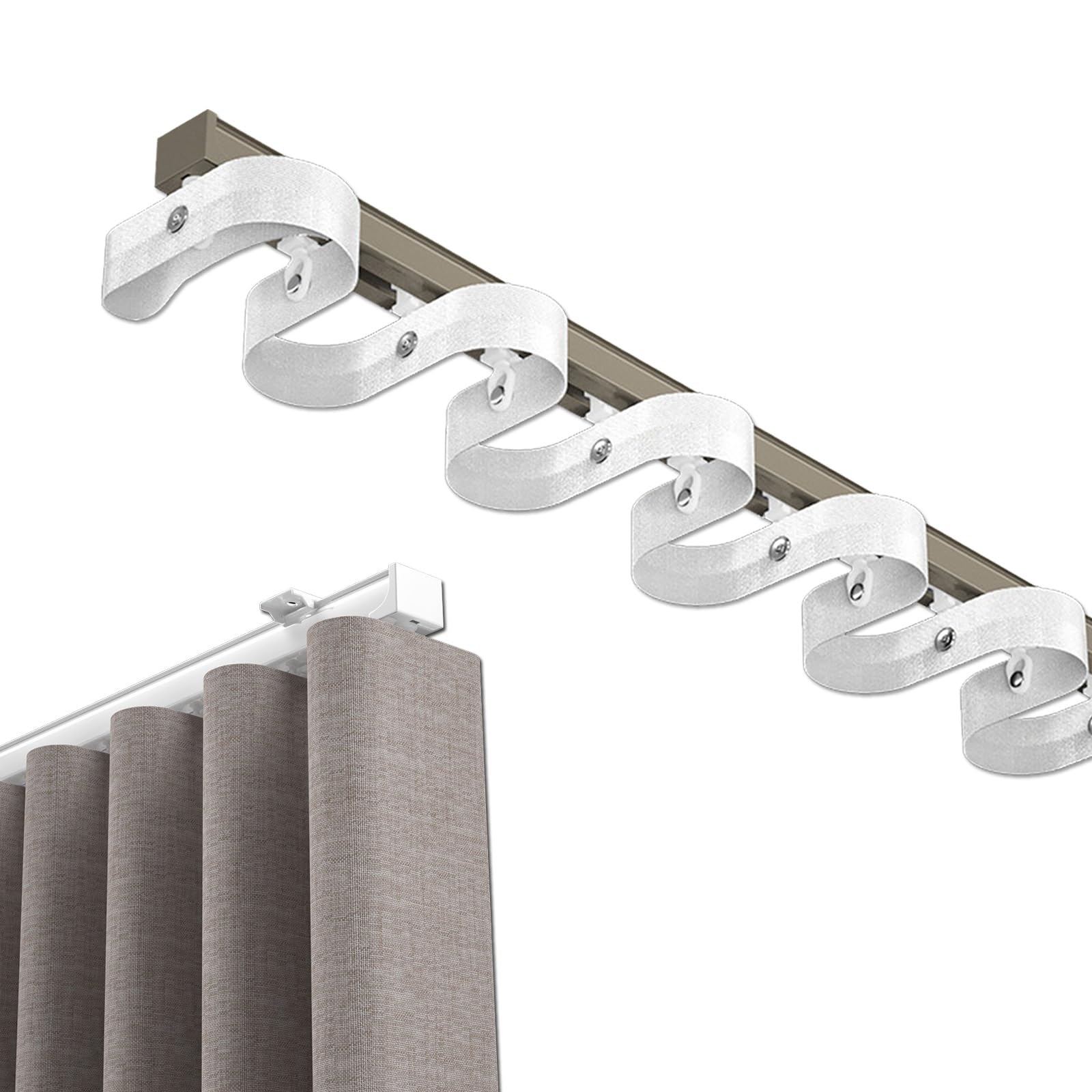 Rail de rideau de plafond ondulé robuste en aluminium rigide