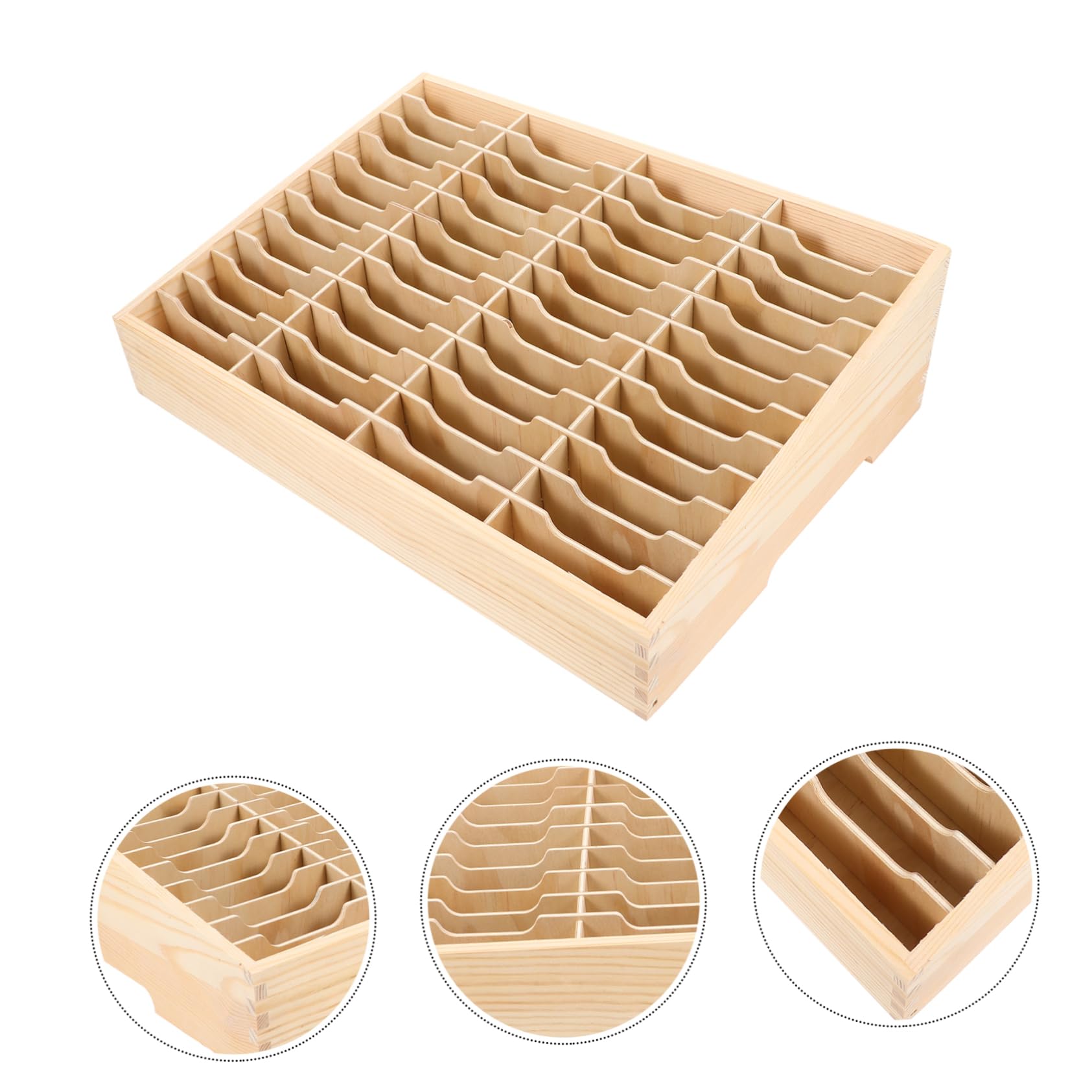 Organizador de Teléfono Móvil de Madera Múltiples Compartimentos para Escritorio, Soporte para Teléfono y Almacenamiento de Llaves y Papelería en Aula o Sala de Reuniones