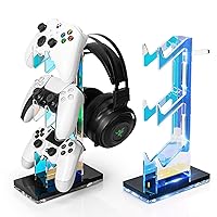 Vista 14 de OAPRIRE Headset and Controller Stand, Space-Saving 2 Tier Game Controller Holder, Acrylic Controller and Headset Stand for Desktop, Universal Design