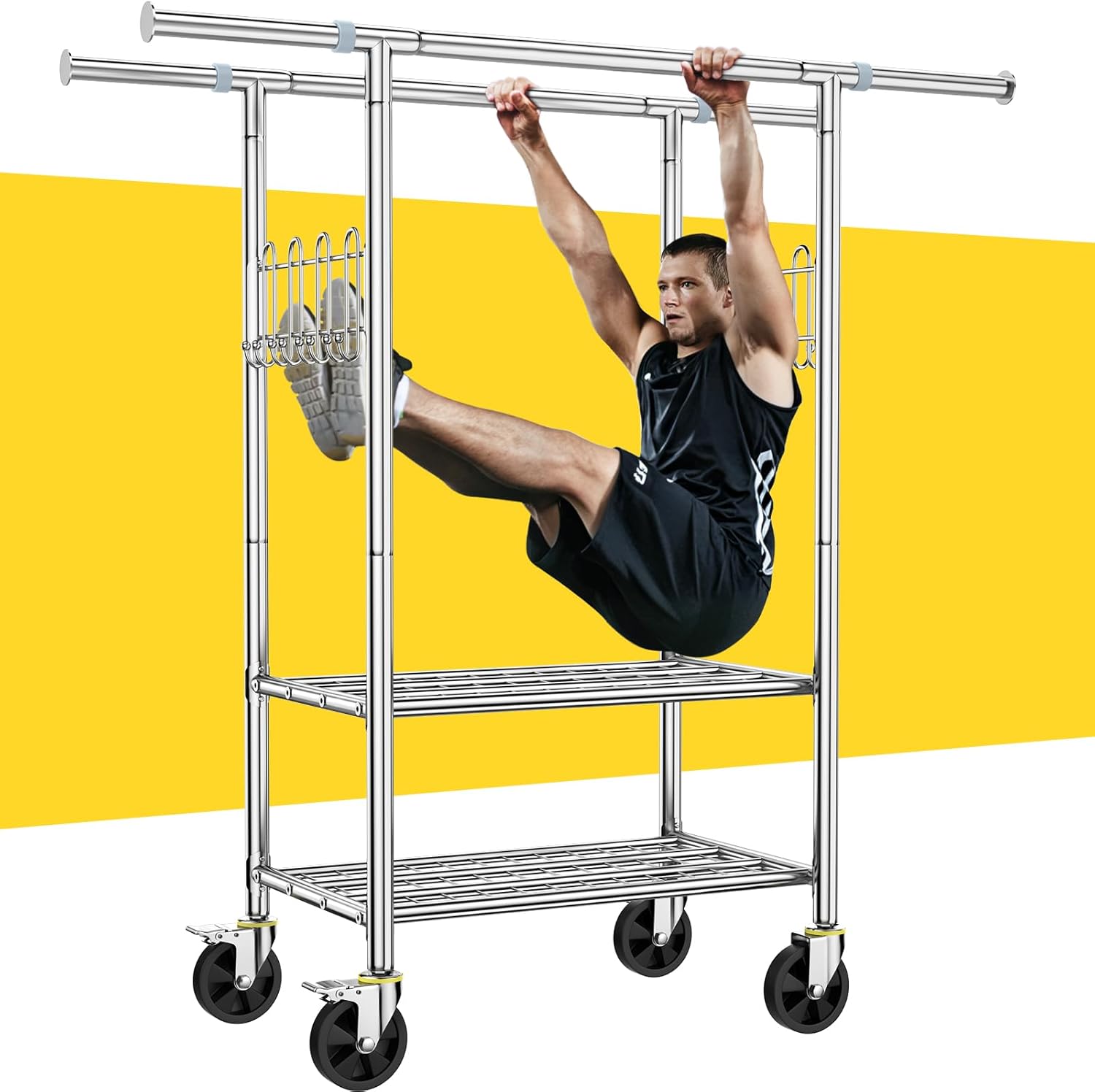 Amazon.com: 100% Stainless Steel Heavy Duty Clothes Rack Load 960LBS ...