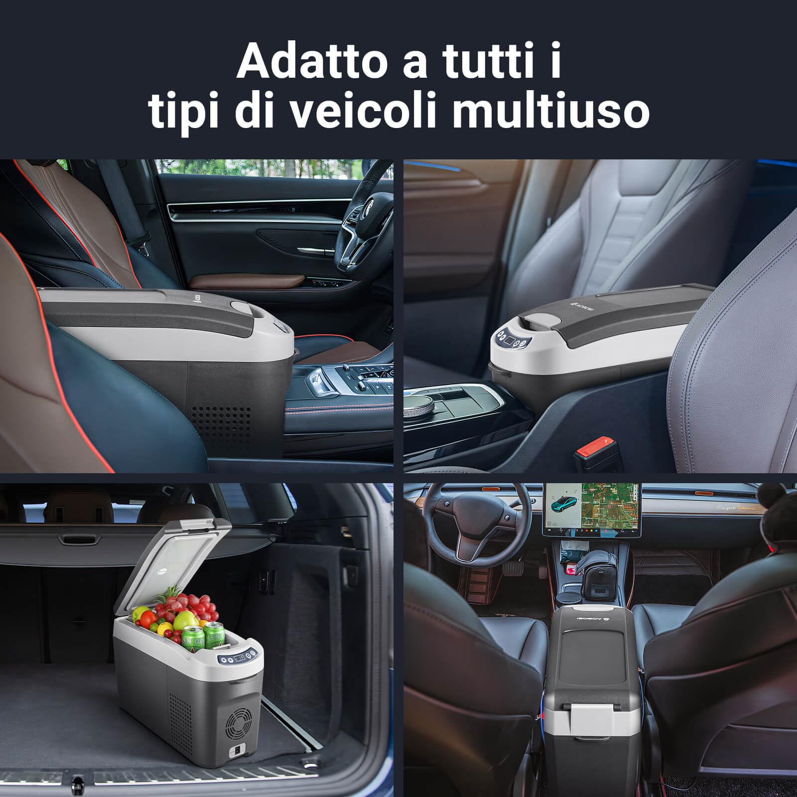 AAOBOSI Frigo Portatile 15 litri, 12V/24V DC Frigoriferi Portatile, Contenitore refrigerante per compressore per Auto Camion Picnic Campeggio da -20℃ a 20℃