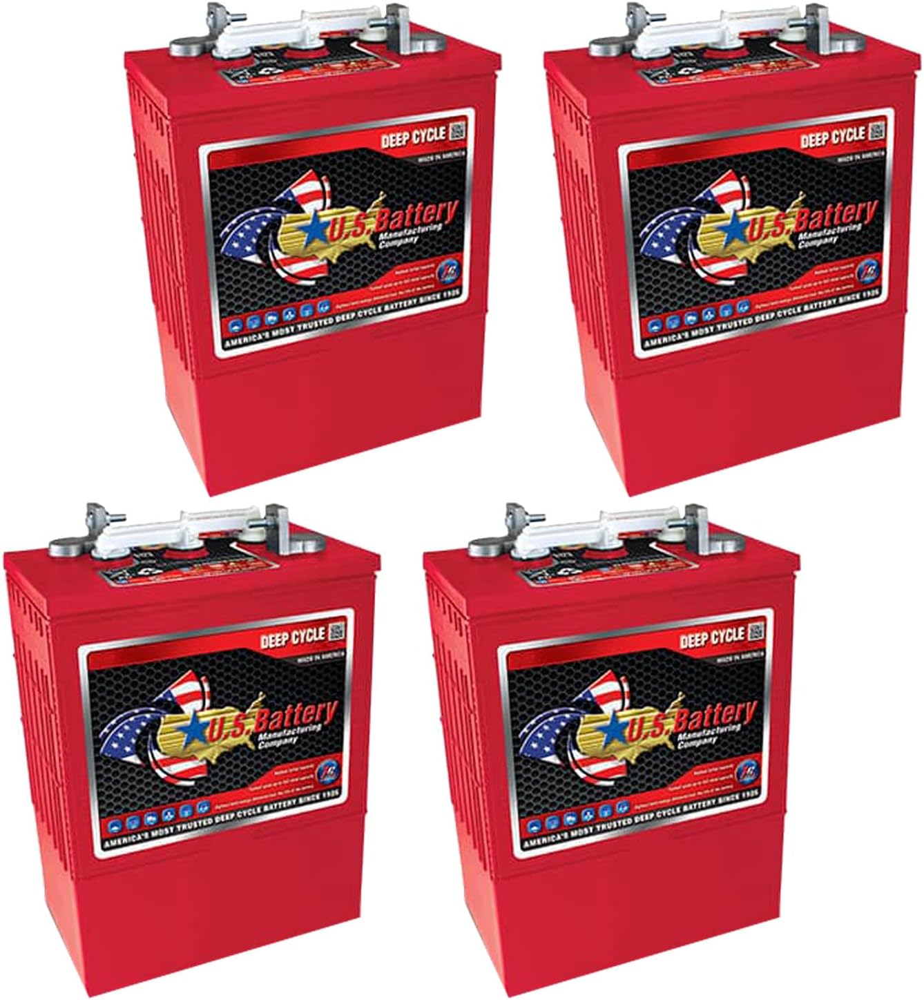 4pc US Battery USL16HC-XC2 Group Size 903 6V 420A Deep Cycle Flooded Lead Acid Battery