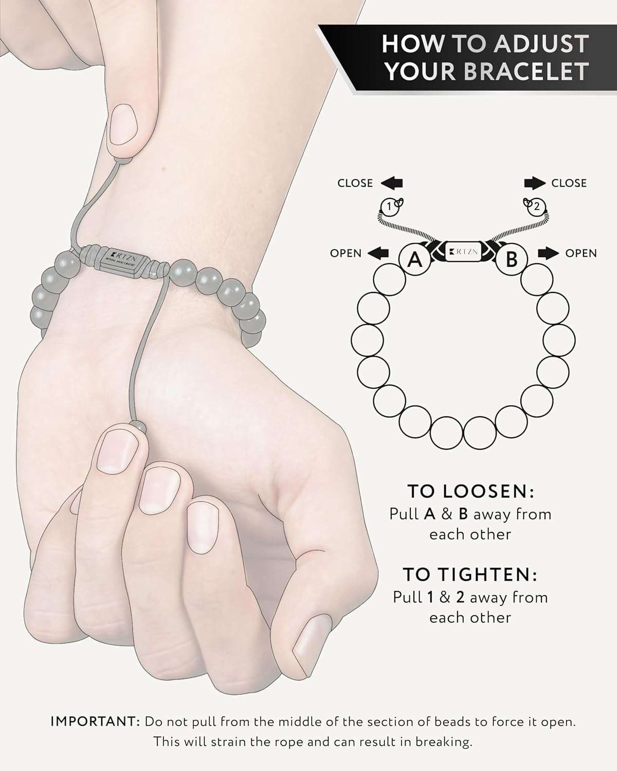 RTZN® Black Tourmaline Bracelet for Men – Premium Artisan Handcrafted Authentic Black Tourmaline Jewelry – Adjustable 8MM Mens Beaded Bracelets - Image 6