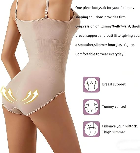 Nude Bodysuit for Women, Ballet Leotard with Snap Crotch for Dance, Gymnastics & Performances – Skin Coloured Sleeveless Top for Recitals, Practice, Competitions (Fits 47-57kg)