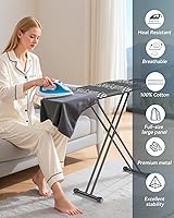 Vista 5 de Tabla de Planchar de Tamaño Completo 54"x13" - Tabla de Planchar Ajustable y Plegable con Reposaplancha, Cubierta Resistente al Calor y Acolchado