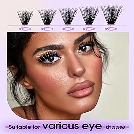 Lash Clusters Kit for Using at Home: Ultra-light, DIY, Natural, Fluffy, Wispy, Waterproof, Anime, Manga, Cat Eye, 3D Curl, 16-20mm, 100P+200P, Wendy, RT318