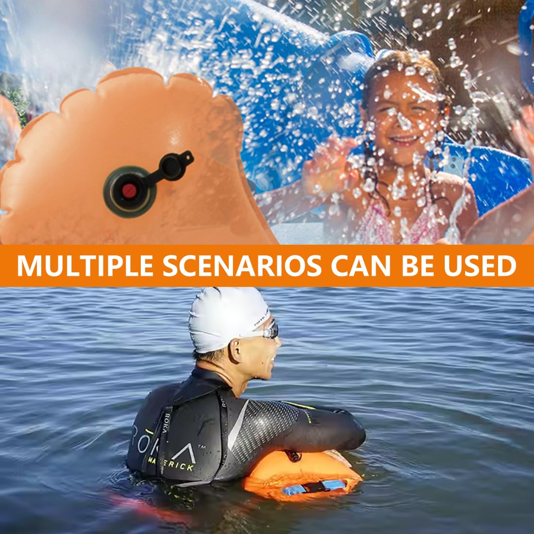 IKOPFLN Boa da Nuoto 15L con Sacca Impermeabile – 2 in 1 Galleggiante con Cintura Regolabile – Ideale per Nuoto in Acque Libere, Triathlon, Kayak, Surf e Snorkeling