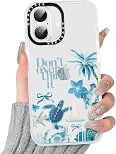 Yoedge Transparent Case for iPhone 16, Aesthetic Marine Life Beige Pattern Case Cute Design Phone Cover for Girls, Silicone Cover Anti-Scratch Case for iPhone16 6.1 Inch, Shell