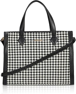 Berrylush Women Houndstooth Printed Fabric Push-lock Detachable Strap Tote Bag Price In India