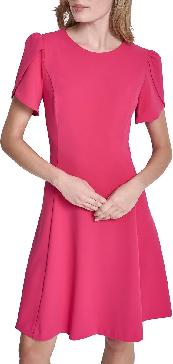 Women's Tulip Sleeve Fit & Flare Mini Dress