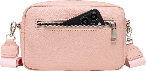 Miniatura 5 de Small Crossbody Purse for Women Triple Zip Wide Strap Cell Phone Purse Shoulder Handbag Wallet with Credit Card Slots Wallet