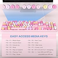 Vista 6 de Teclado con cable, teclados de máquina de escribir de tamaño completo de 104 teclas, teclado de oficina USB Plug and Play con teclado numérico