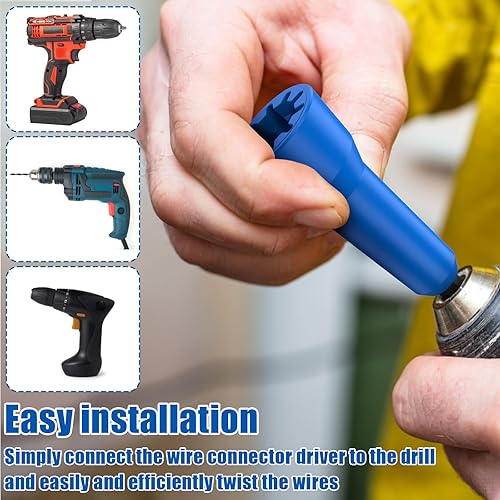 Miniatura 7 de 2 piezas de tornado de tuerca de alambre, conector de alambre giratorio, herramienta multifuncional de torsión de alambre con mandril de 14