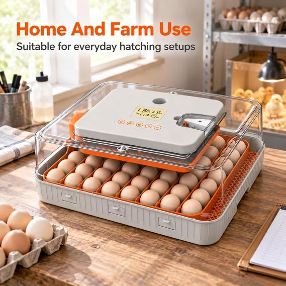 Egg Incubator with Automatic Turning and LCD Control, 56 Eggs