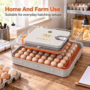 Egg Incubator with Automatic Turning and LCD Control, 56 Eggs