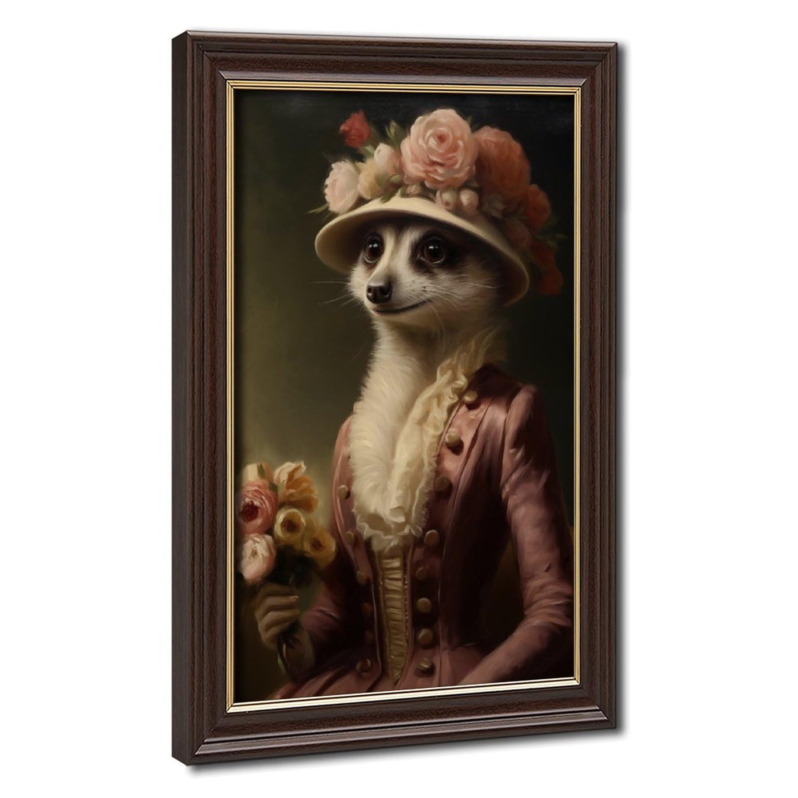 Pyberon Mokume Gane Frame-Style The Marmot In Clothes Canvas Poster For Bedroom Decor Gift