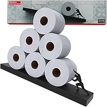 Artori Floating Toilet Paper Shelf Storage - Bathroom Wall Decorations, Tilted Wall Toilet Paper Holder, Mounted Toilet Decor Organizer for Tissue Rolls, Wipes, Towels, & More - Sisyphus Black