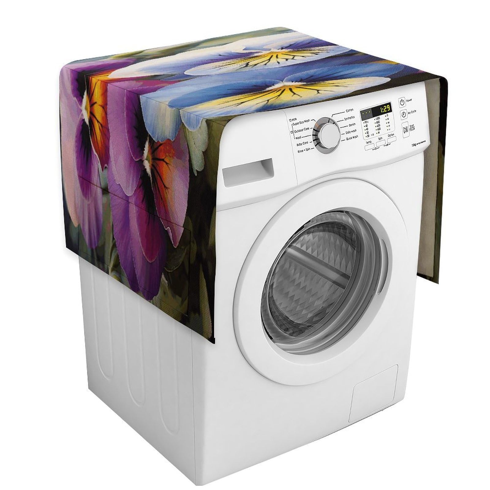 Vstadank Style Pansy Perfection Dust Cover Dustproof Washer And Dryer Covers For The Top Fridge Dust Cover Multi-Purpose Decorative Kitchen Appliance Covers For Home Machine Protector