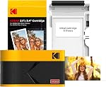 KODAK Mini 2 ERA 2x3 Portable Photo Printer, 4PASS, 38 Sheets, Black | Bluetooth, iPhone & Android Smartphone Compatible, Smudge-Proof, Water-Resistant, Fade-Resistant