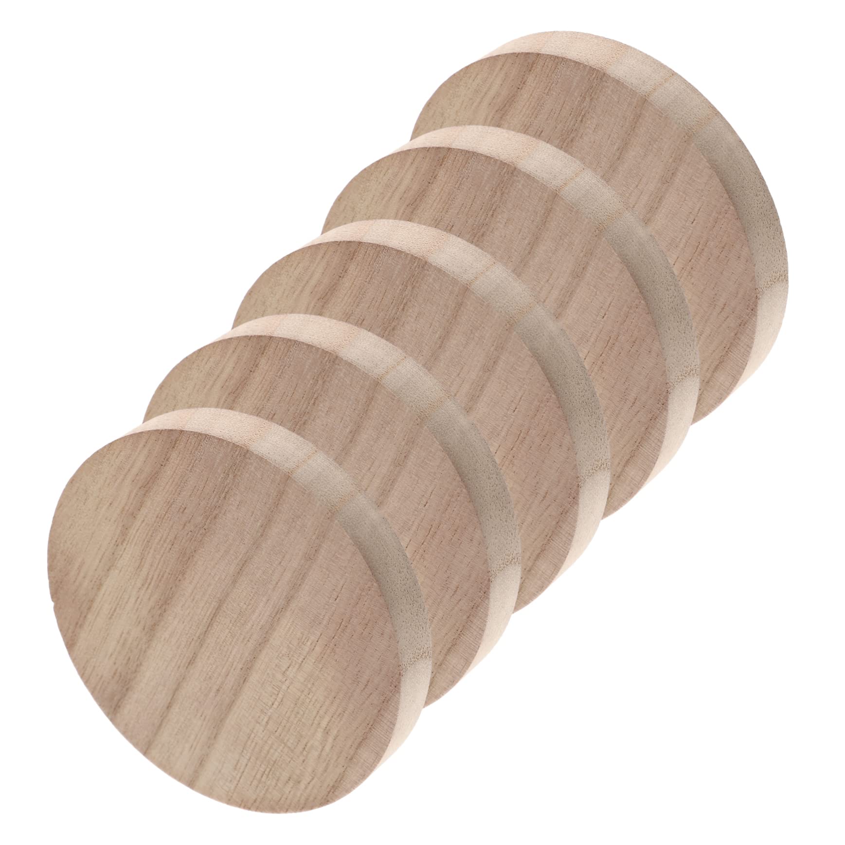 CabilockWooden Crafts 5pcs Solid wood round wood chips unpainted wood slices tree wood slice DIY wood ornaments risers unfinished wood crafts hanging wood slices wood decor Model wooden