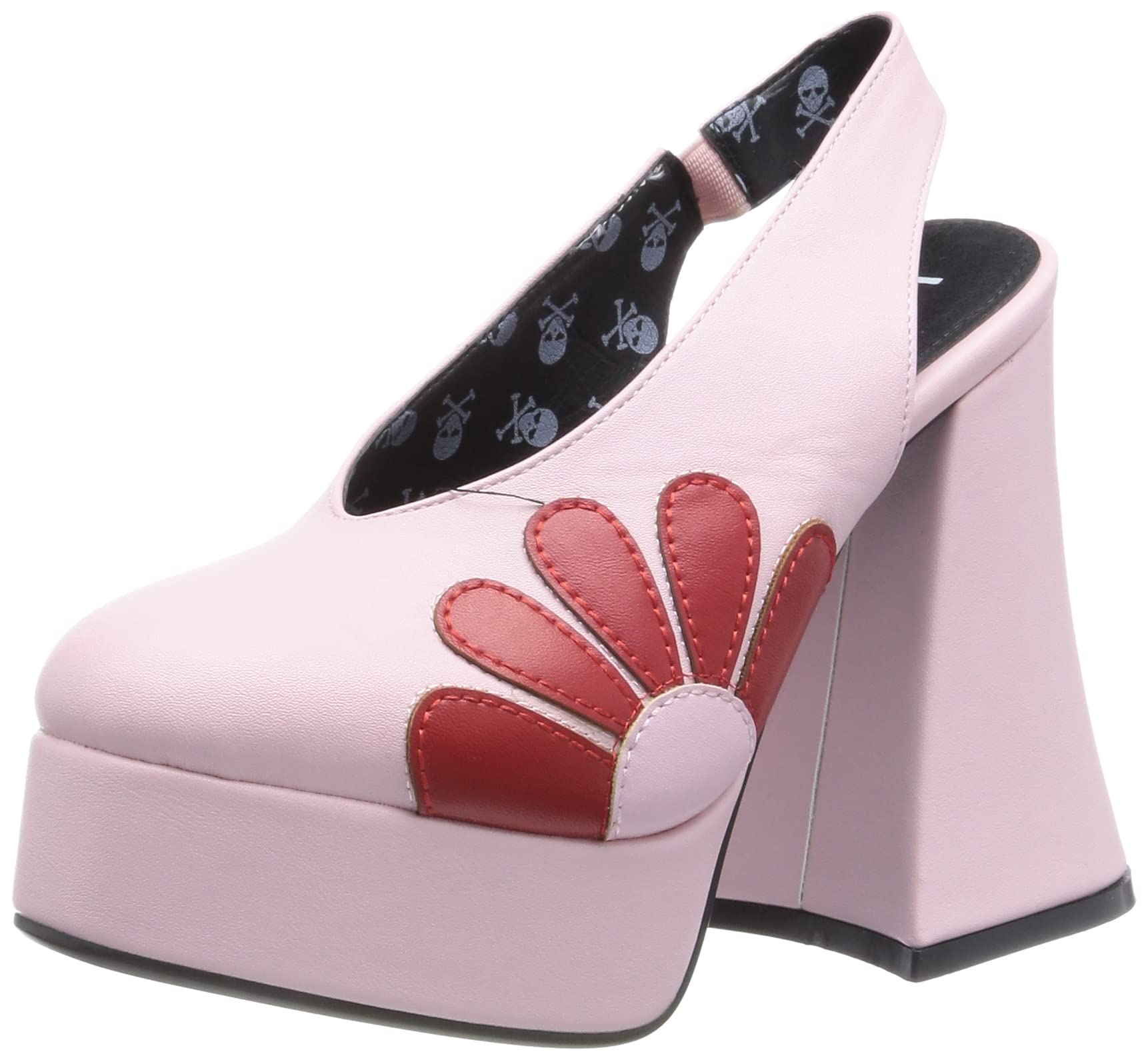 LAMODA Women's Slight Mishap Court Shoe, Pink Pu Red Flower, 5 UK