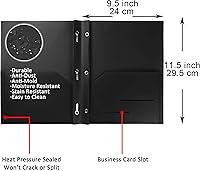 Vista 4 de Youngever Paquete de 6 carpetas de plástico resistente con dos bolsillos con 3 puntas, cierre de puntas de metal, carpeta de plástico resistente