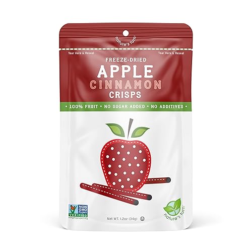 Miniatura 2 de Nature's Turn Snacks de frutas liofilizadas, patatas fritas de manzana y canela, paquete de 6 (1.2 onzas cada uno)