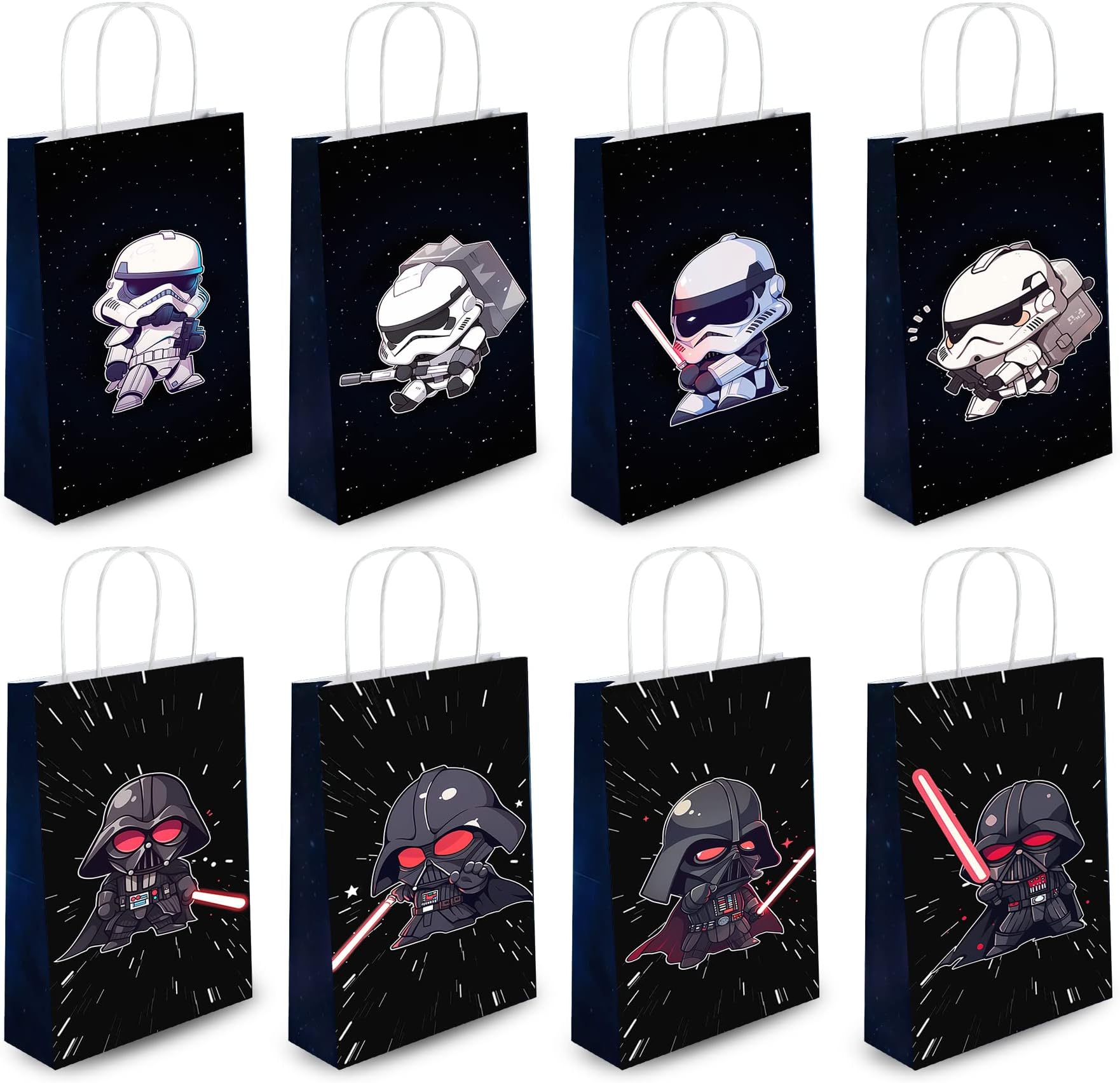 pepdhuk 16 Pcs Star Classic Wars Theme Birthday Party Mandalorian Decorations Gift Bags for Star Classic Wars Goodie Bags Party Supplies