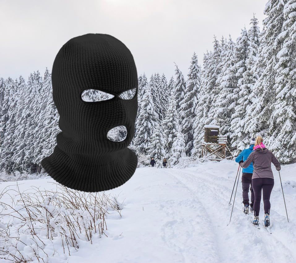 3-Hole Warm Full Face Mask Cover Ski Mask Winter Balaclava Cap Knitted for Outdoor Sports - Image 7