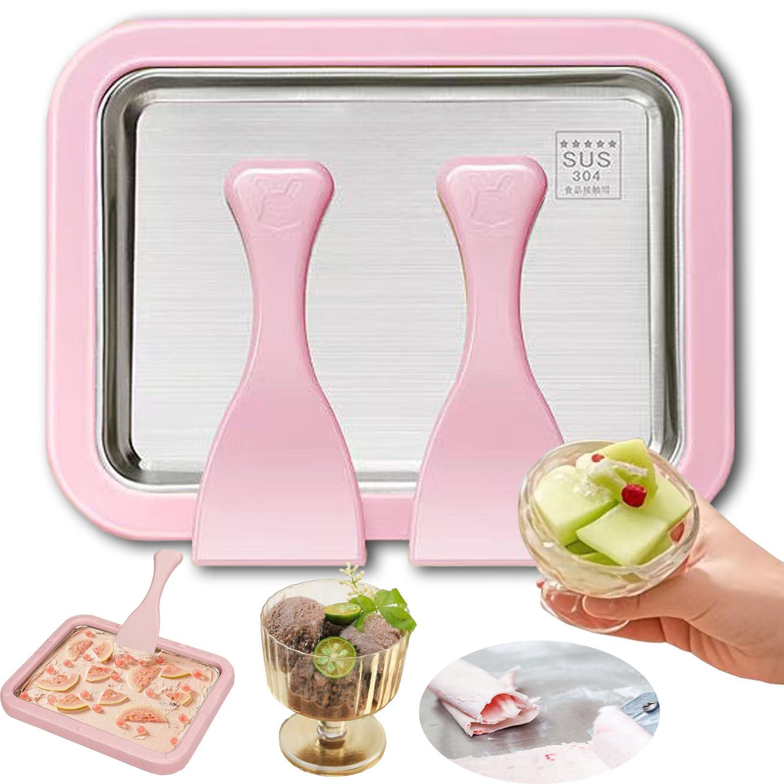 Ice Cream Roller Maker DIY Rolled Ice Cream Tray Instant Ice Cream Maker Home Make Instant Yogurt Ice