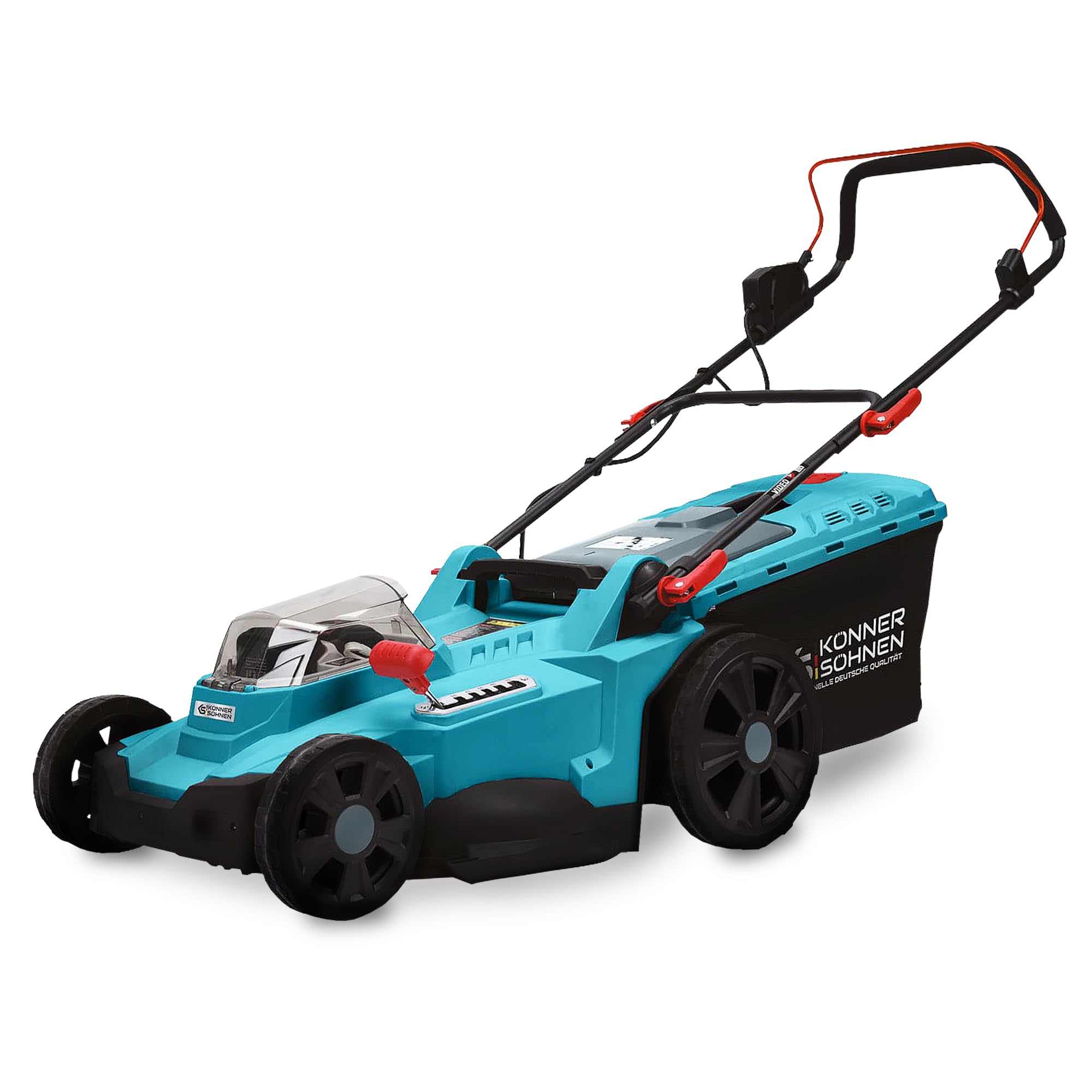 Tondeuse à Batterie KS 43LM-40V, Tension 40 V, Vitesse à Vide 3300 TR/Min, Largeur de Coupe 430 mm, Hauteur de Coupe 25-75 mm, 6 Positions, Panier à Herbe 50 l, Fonction de Mulching