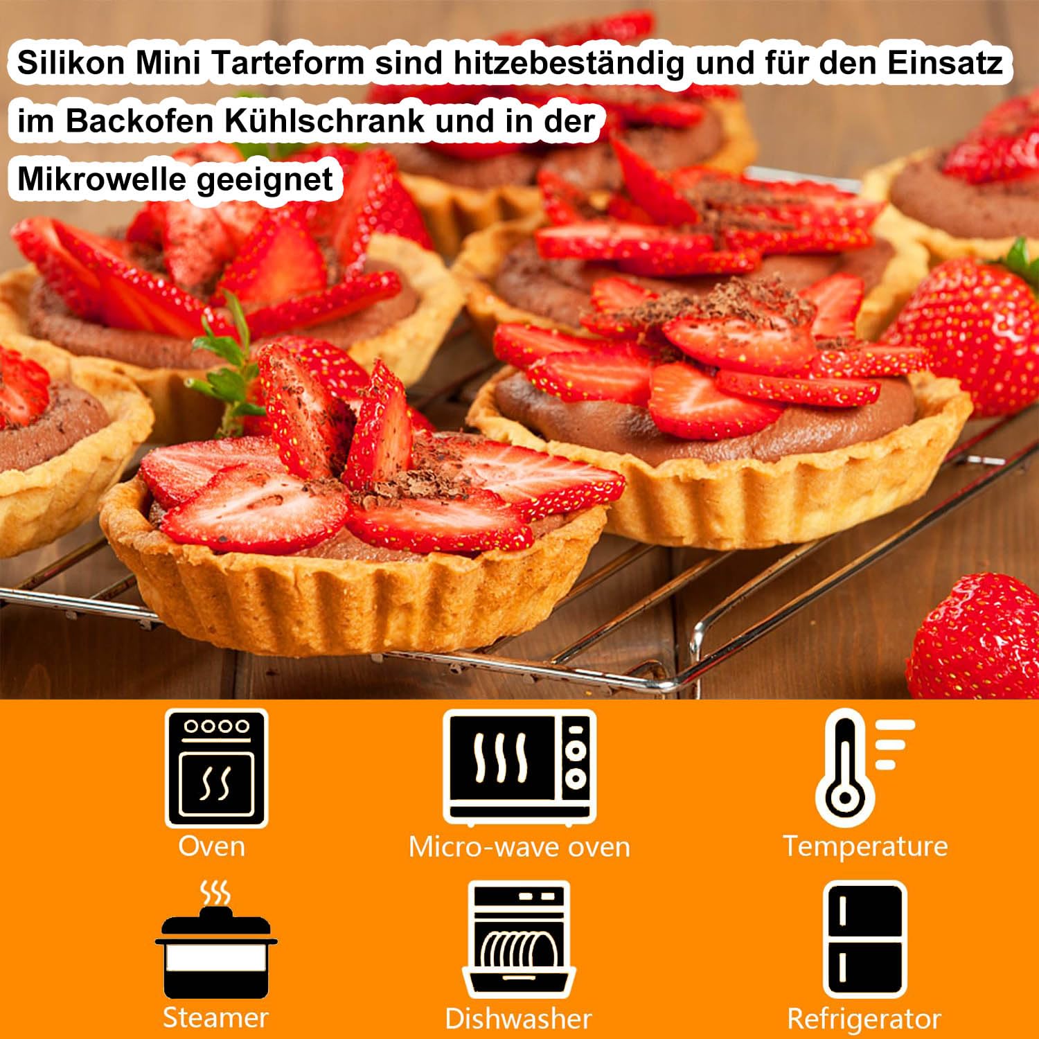 Stampo In Silicone Per Mini Quiche - 8 Pezzi, 4 Pollici, Per Crostate E Muffin - Foto 4