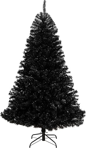 Miniatura 3 de Nearly Natural Árbol de Navidad artificial negro de 6 pies con 400 luces LED transparentes y 1036 puntas