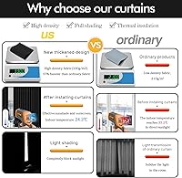 Vista 2 de Rutterllow Cortinas 100% opacas, sombra completa de 84 pulgadas de largo, cortinas completas para sala de estar, cortinas con aislamiento térmico