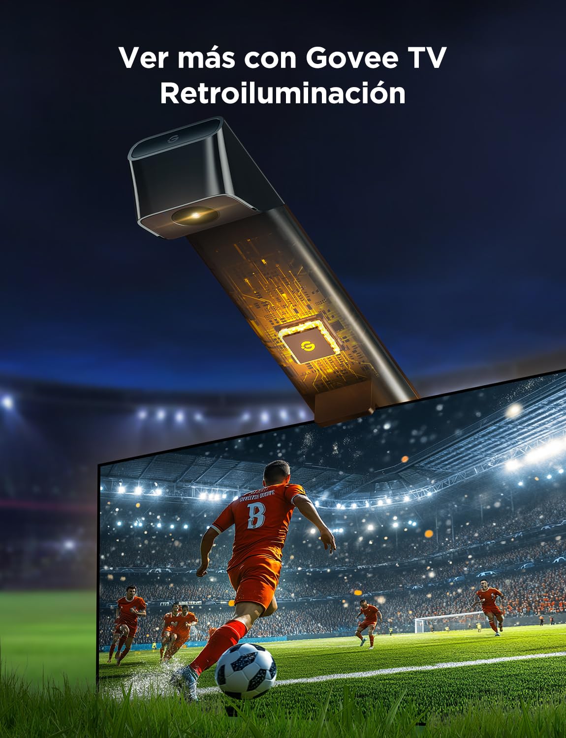 Govee TV Backlight 3 Lite con corrección de ojo de pez de cámara, 3,6m para TVs 55-65 pulgadas, retroiluminación LED RGBICW 4en1, WiFi, compatible con Alexa y control por app
