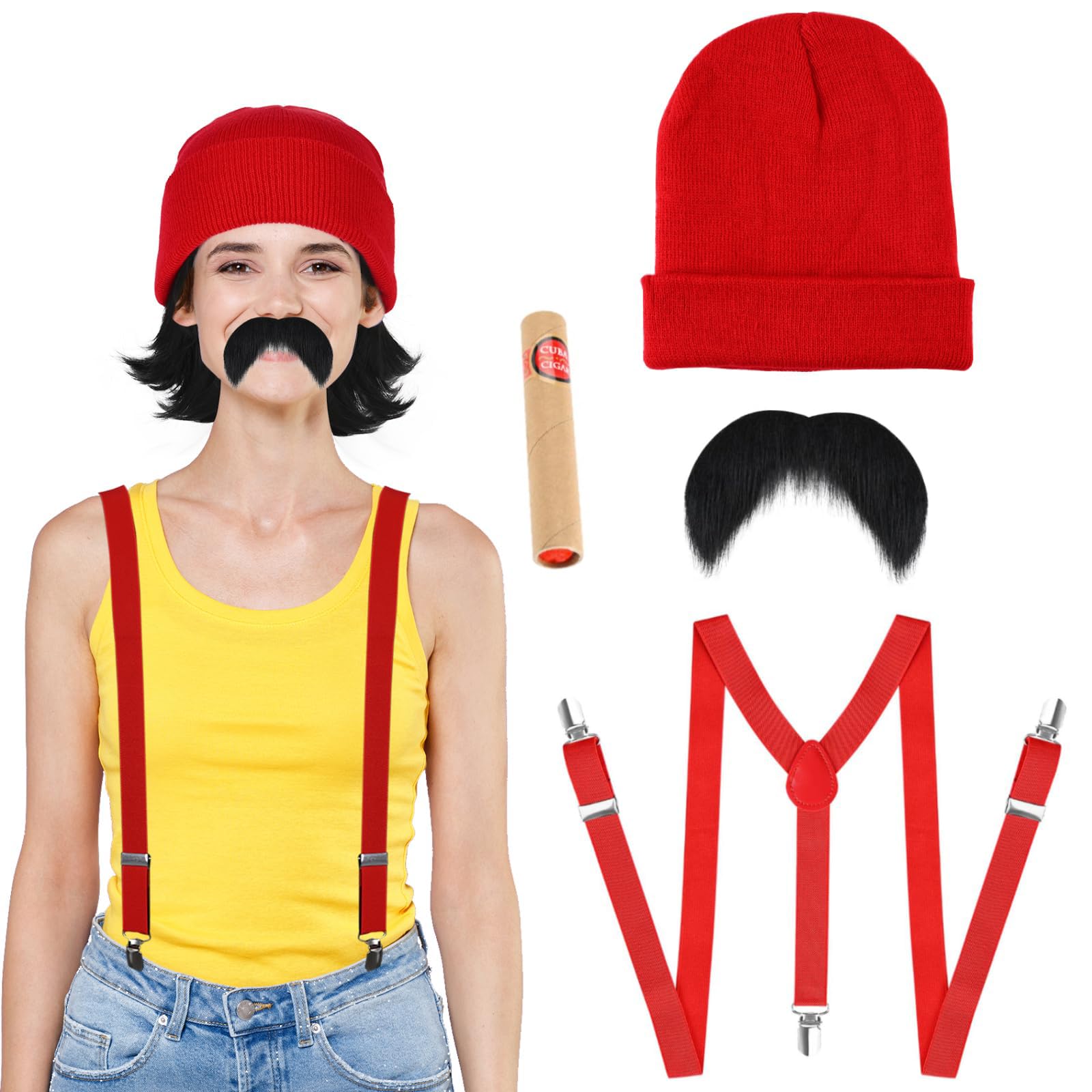 Halloween Comedian Costume Set Halloween Couple Character Costume Kit for Men Women Party Dress Up