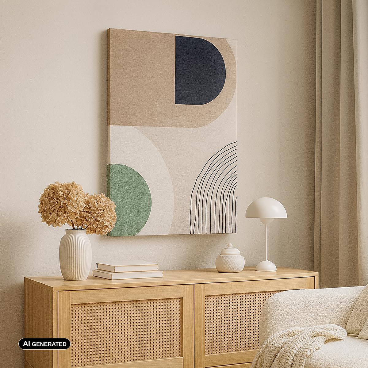 ARTTOR Lienzo Decorativo 65x120 cm Moderno Vertical Abstracto Pastel - 5665
