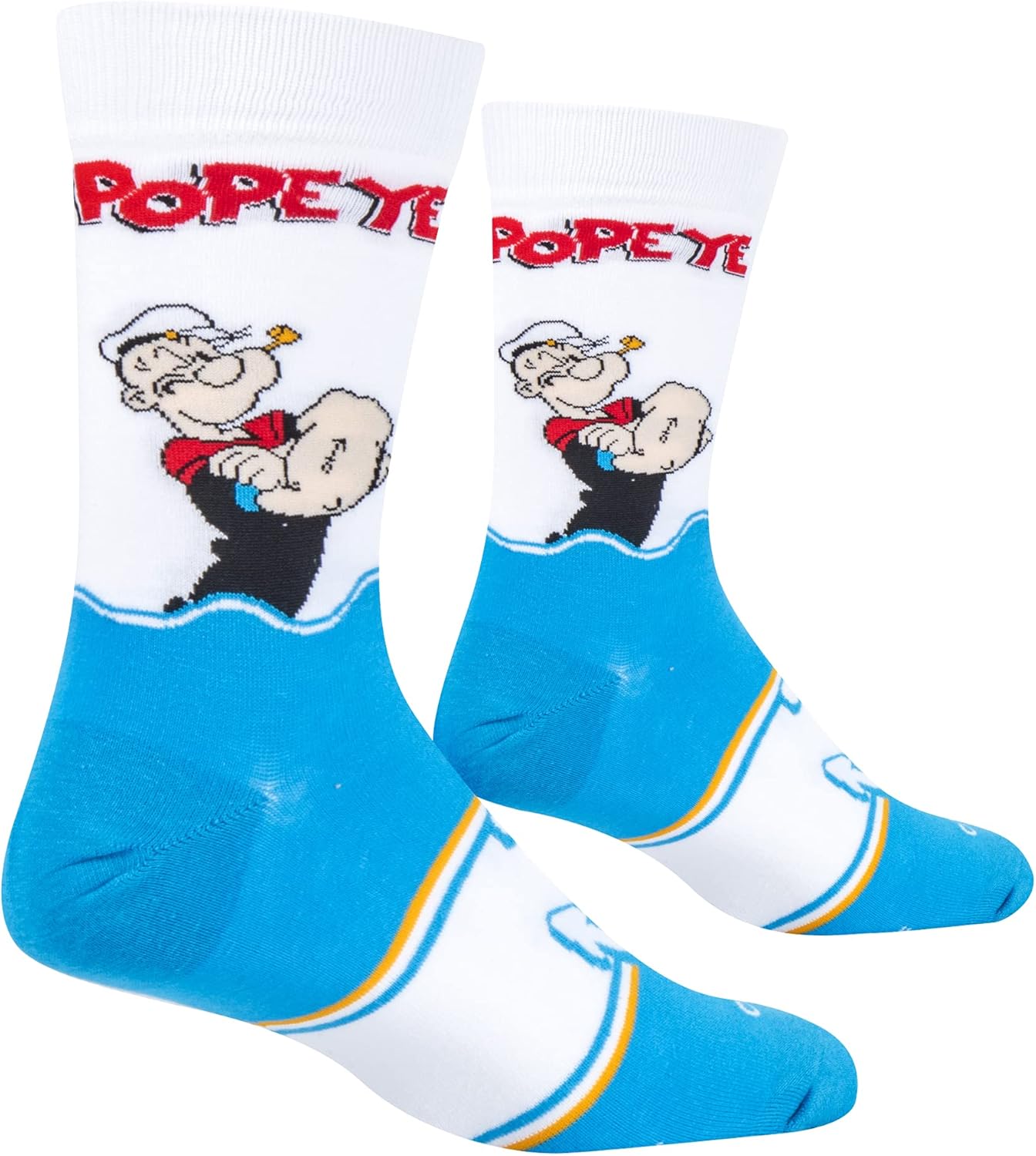 Cool Socks, Popeye the Sailor Man, Mens Womens Crew, Funny Graphic Print, Large - Image 3