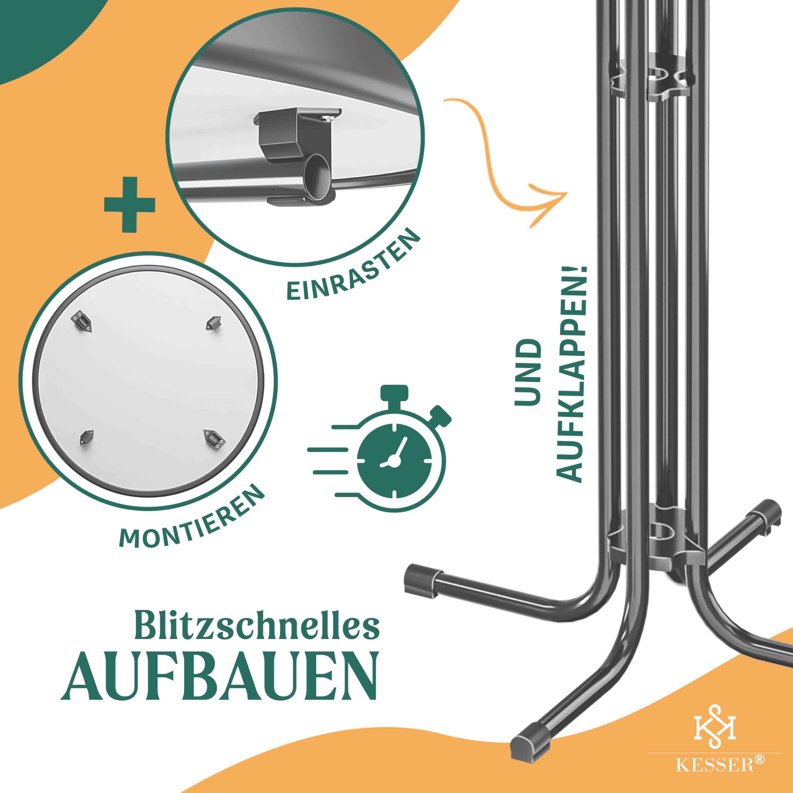 KESSER® Stehtisch klappbar Ø70cm rund, Gastro Bistrotisch Hochtisch Cocktail Stehtisch + Husse, Klapptisch Partytisch für Garten/Balkon/Events/Gastronomie, wetterfest, In- & Outdoor, Anthrazit