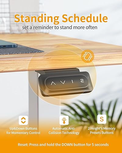 Miniatura 5 de CubiCubi Escritorio eléctrico de pie, 63 x 24 pulgadas de altura ajustable, escritorio ergonómico para oficina en casa, estación de trabajo para
