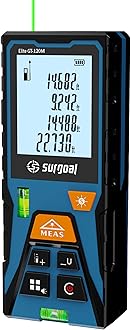 Green Laser Distance Meter 393.7ft Digital Measuring Tool with Angle Sensor Backlit LCD Area/Volume/Pythagorean ±2mm Class II Handheld Laser Measurer for Construction & DIY AAA Battery Powered