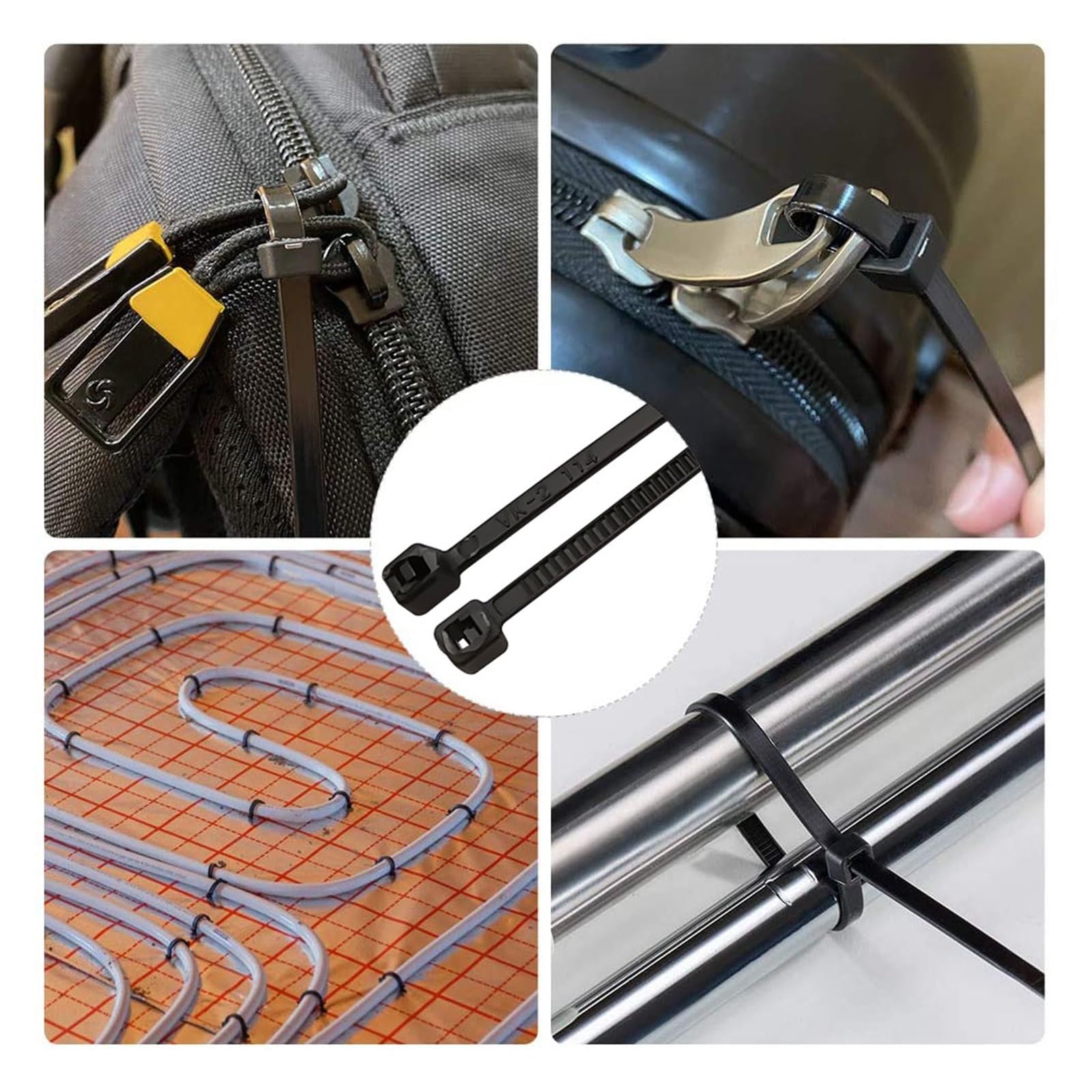 Bridas Bridas for Cables de Nailon plástico autoblocantes, Abrazaderas con Cremallera, Anillo sujeción, 100 Uds(4x250mm Width 2.5mm)