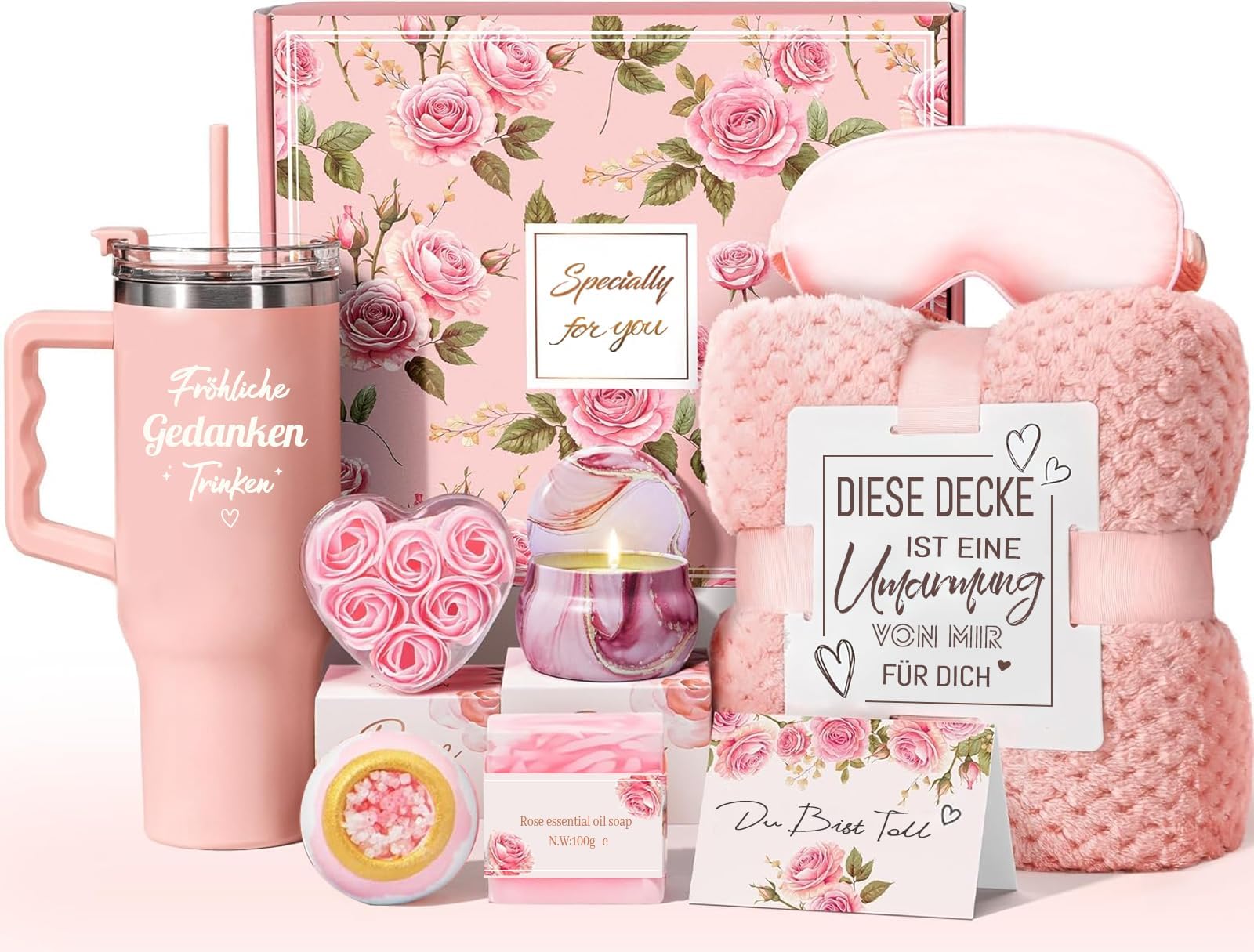 Muttertagsgeschenke für Mama, Geschenk Freundin Geburtstag,Weihnachten Geburtstagsgeschenk fur Frauen, Beste Freundin,Schwester, Mama, 9PCS Geschenkset 18 40 50 70 Geburtstag