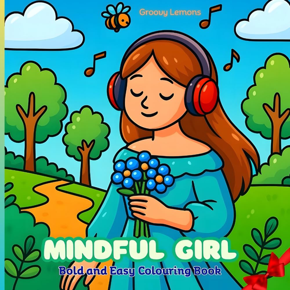 Mindful Girl Bold And Easy Colouring Book: For Adults And Teens Featuring Cozy Girl Moments, Prompt Journal Pages And Motivational Quotes