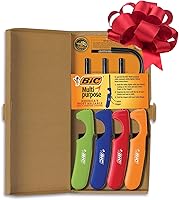BIC Multi-Purpose Lighters 4-Pack: Long Flex Wand for Candles, Grills, Fireplaces - Child-Resistant Safety